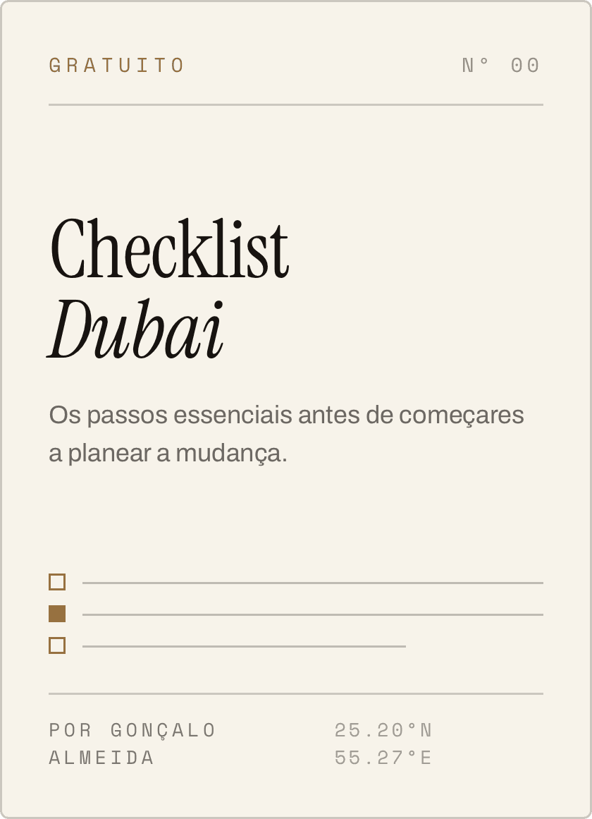Capa da Checklist Dubai